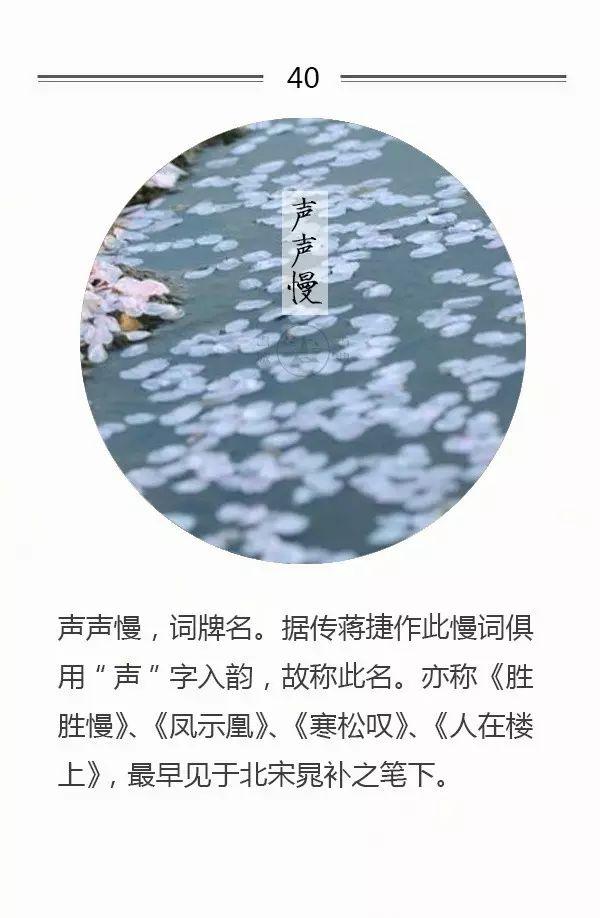 100首名篇，100个词牌由来（宜收藏）