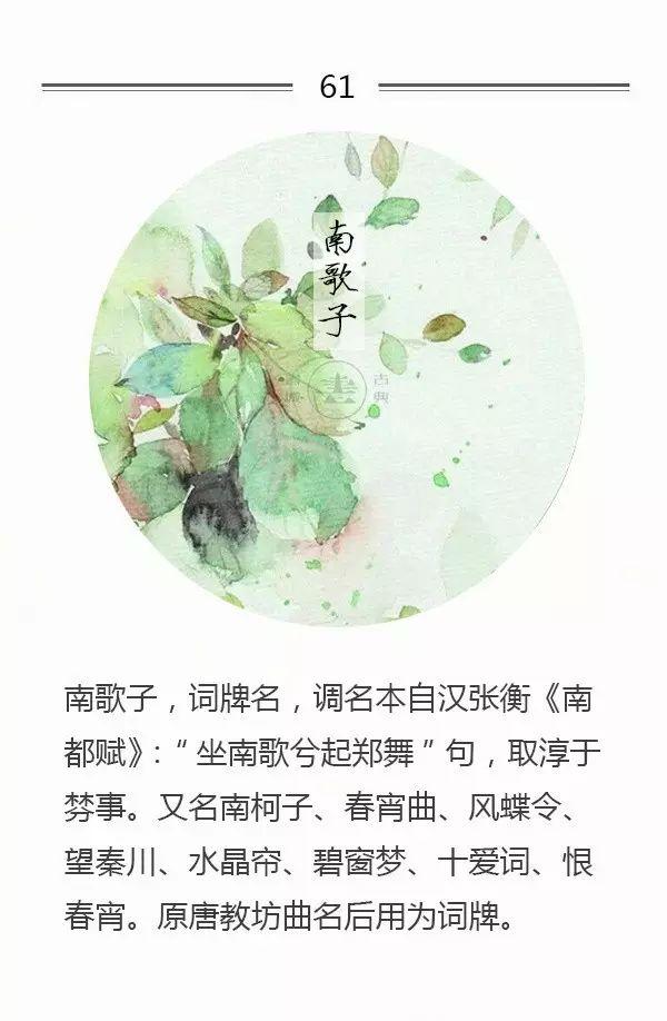 100首名篇，100个词牌由来（宜收藏）